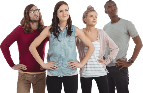 Diverse Group of Confident Young Professionals on Transparent Background