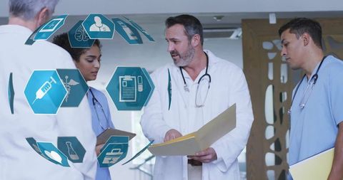 Healthcare Team Collaborating in Hospital Setting