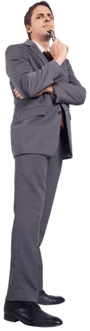 caucasian businessman pondering in formal suit on transparent background - Download Free Stock Videos Pikwizard.com