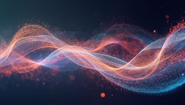 Abstract Wave Glowing Particles Futuristic Art