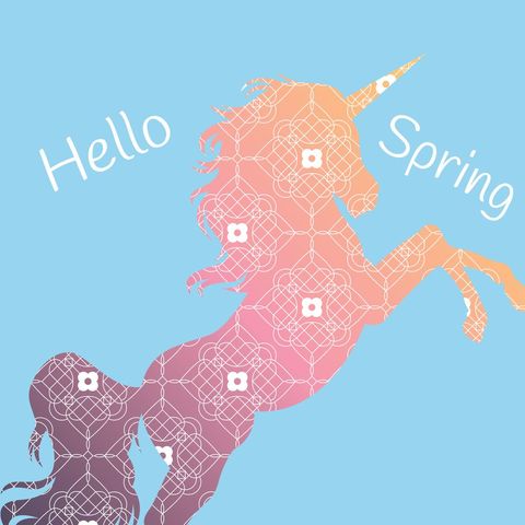 colorful unicorn with floral patterns celebrates spring arrival - Download Free Stock Templates Pikwizard.com