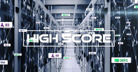High Scores and Interactive Media in Server Room - Download Free Stock Images Pikwizard.com