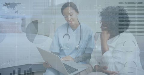 Confident doctor discussing patient information