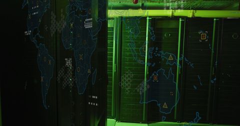 Global Data Computing in Dark Server Room - Download Free Stock Images Pikwizard.com