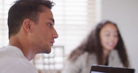 Focused Businessman in Modern Office Meeting