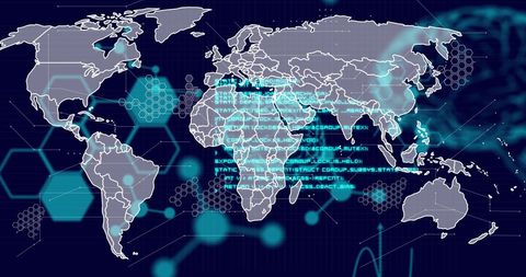 Global Data Processing Concept with Digital World Map and Brain - Download Free Stock Images Pikwizard.com