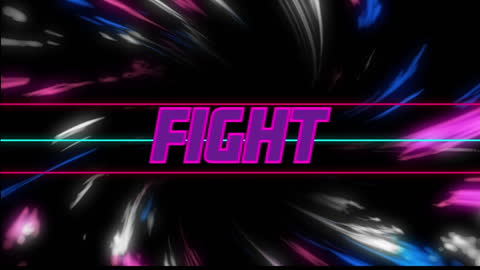 Retro Arcade Game Fight Animation with Neon Colors
