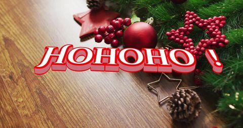 Festive Christmas Decorations and Cheerful Holiday Message - Download Free Stock Images Pikwizard.com
