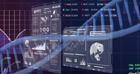 DNA Strands and Digital Data Overlays Hidden Knowledge, Insightful Technology Analysis