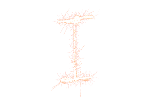Abstract letter 'i' illustration on transparent background