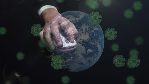 Digital Connection of Pandemic Concept with Globe and Virus