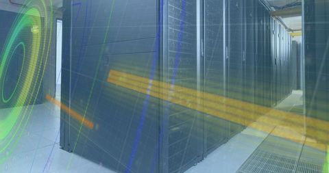 advanced server room with data overlay and digital interface elements - Download Free Stock Images Pikwizard.com