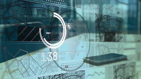 Digital Interface and Smartphone Highlighting Data Processing