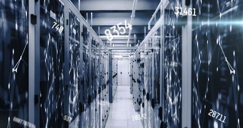 dynamic cybersecurity data flow in modern server room - Download Free Stock Images Pikwizard.com