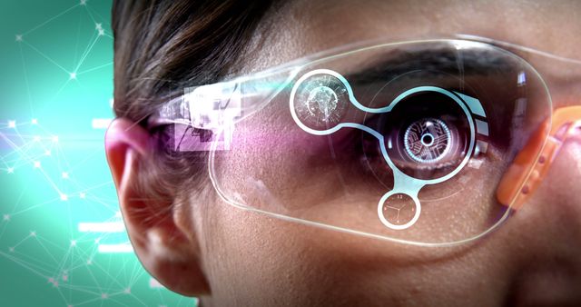 Closeup of Person Using Futuristic Augmented Reality Glasses - Download Free Stock Images Pikwizard.com