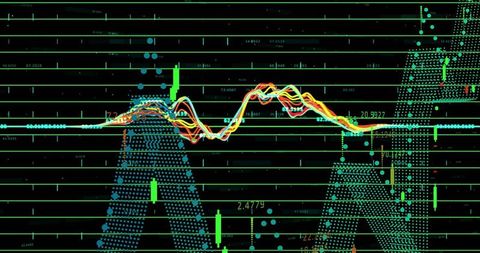 Futuristic Finance Dashboard with AI Technology and Data Visualization