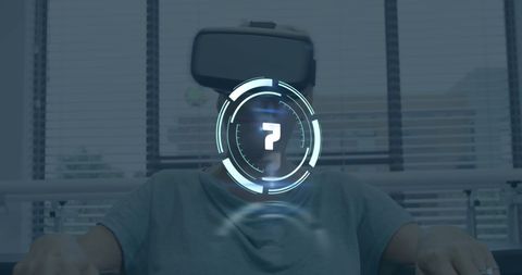 Senior Woman Experiencing Futuristic VR Technology