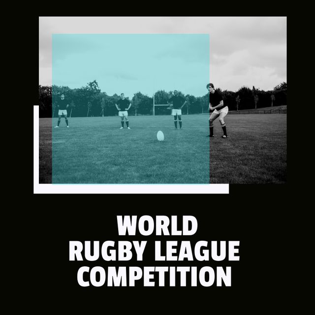 Rugby Players in Action Promoting World Rugby League Competition - Download Free Stock Templates Pikwizard.com