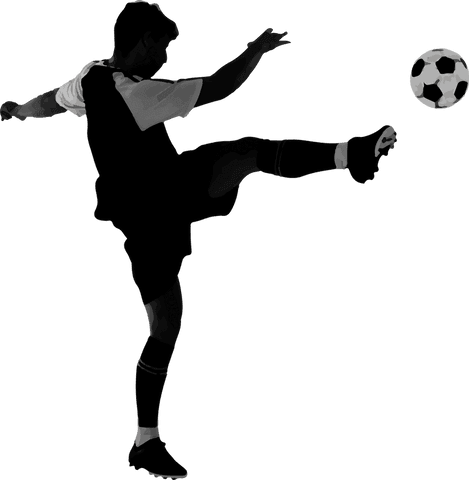 silhouette soccer player kicking ball on transparent background - Download Free Stock Videos Pikwizard.com