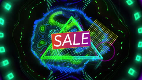 Vibrant Neon Digital Sale Promotion Animation