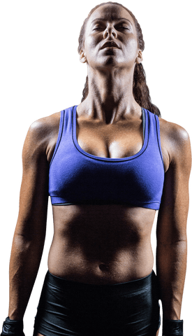 Transparent Fit Woman Meditating in Athletic Wear