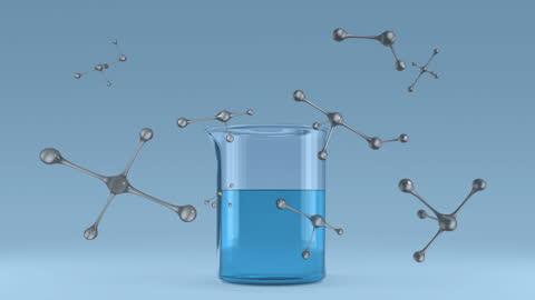 Abstract Molecular Structures in Scientific Exploration Concept