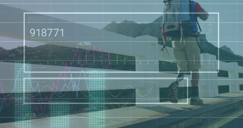 Futuristic Digital Overlay with Business Finance Integration