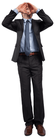 Confident Businessman Calling Out, Transparent Background
