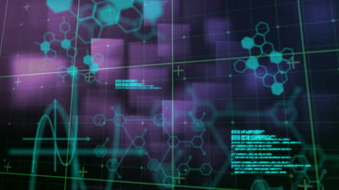 Futuristic Scientific Data Interface on Grid Background