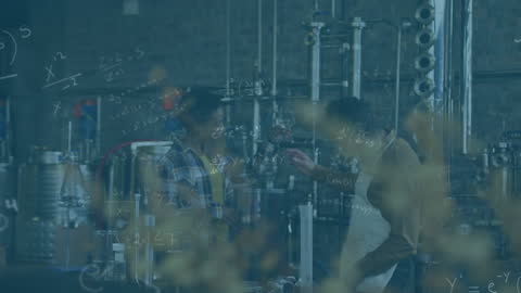 Innovative Math Concepts Overlaying Diverse Factory Work Environment