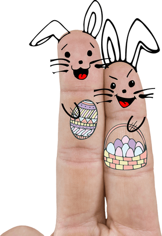 Transparent Fingers Crafting Easter Fun with Happy Bunnies - Download Free Stock Videos Pikwizard.com