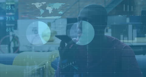 African American Businessman Analyzing Financial Data on Smartphone