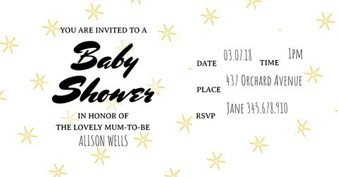 Elegant Star-themed Baby Shower Invitation Template - Download Free Stock Templates Pikwizard.com