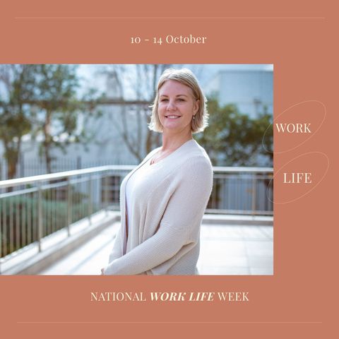 celebrating national work life week with professional woman outdoors - Download Free Stock Templates Pikwizard.com
