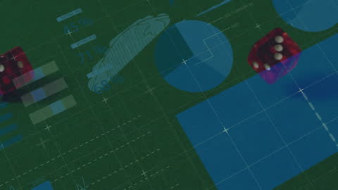 Digital Casino Technology Interface with Dice and Graphs