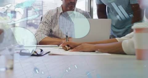 Business Team Analyzing Financial Data Systems