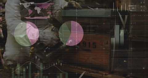 Drilling technician working with data overlay in industrial setting