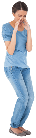 scared young woman shouting on transparent background - Download Free Stock Videos Pikwizard.com