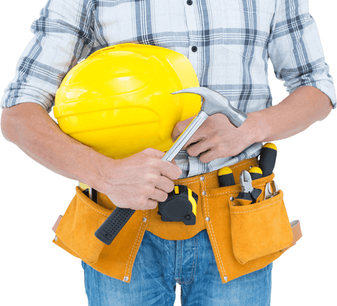 translucent technician gripping hammer with yellow hard hat - Download Free Stock Videos Pikwizard.com