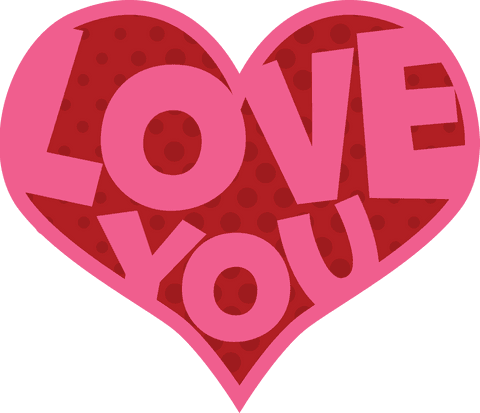 Pink Heart with Love You Text on Transparent Background - Download Free Stock Videos Pikwizard.com