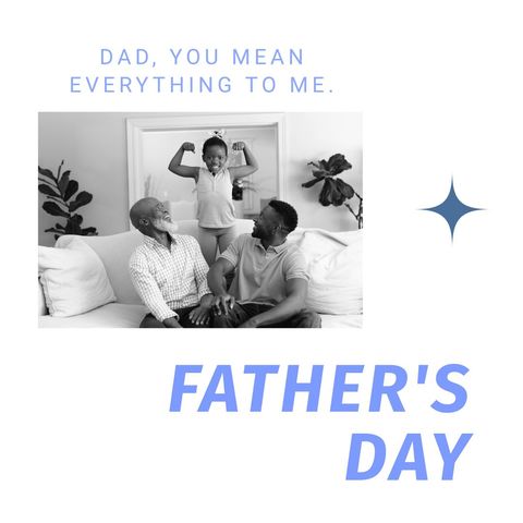 Father's Day Celebration with Three Generations - Download Free Stock Templates Pikwizard.com