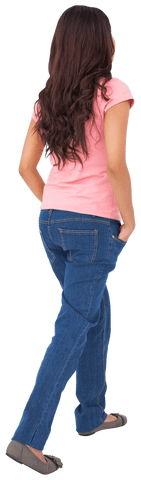 Transparent PNG Rear View of Caucasian Woman in Casual Attire