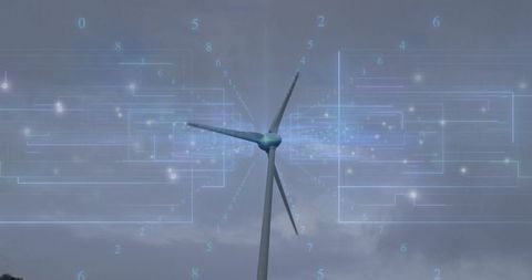 Wind Turbine with Digital Data Overlay