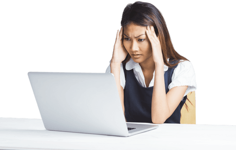 Stressed Business Woman on Laptop with Transparent Background - Download Free Stock Videos Pikwizard.com