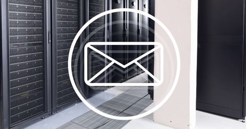 Network Security Email Icon Over Data Center Server Racks - Download Free Stock Images Pikwizard.com