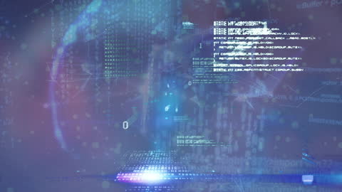 Abstract Digital Interface with Global Data Processing Visualization