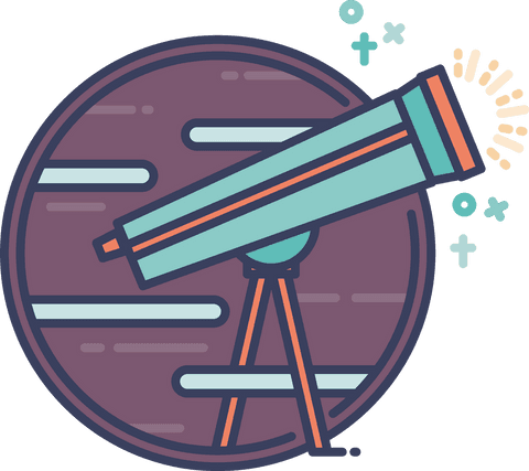 transparent vector illustration of telescope and geometric shapes - Download Free Stock Videos Pikwizard.com
