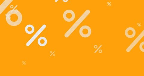 Dynamic Percent Symbol Background on Vibrant Yellow Canvas