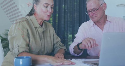 Senior Couple Managing Finances With Laptop Advice