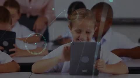 Children Engaging with Tablets in Classroom Technology Integration